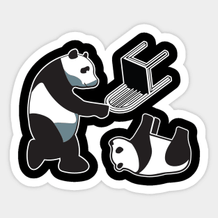 Funny Panda Wrestling Sticker